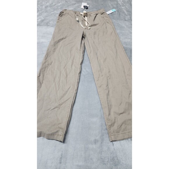 Roxy Women's Medium Beige Sunset View Wide Leg Linen Blend Pants NWT - Picture 2 of 13